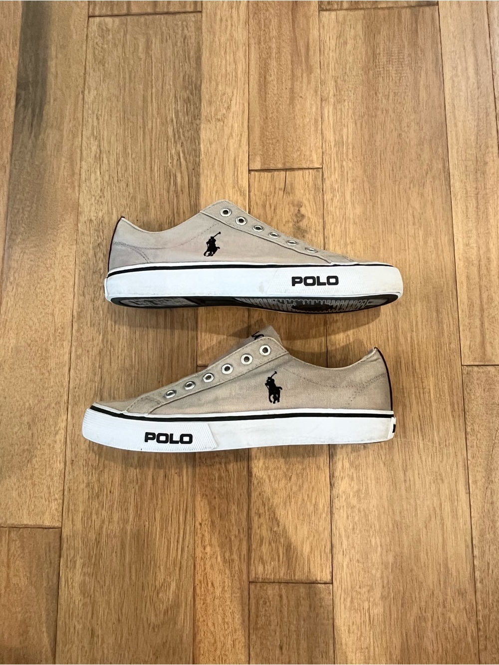 Polo by Ralph Lauren Men’s Slip-On Canvas Loafers in Light Gray